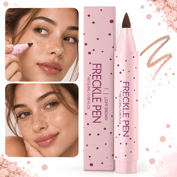 Freckle Makeup Pen, 2.5 mL Light Brown Faux Freckles Face Makeup, Fine Point Applicator, Buildable Dot Placement for Natural-Looking Everyday Makeup
