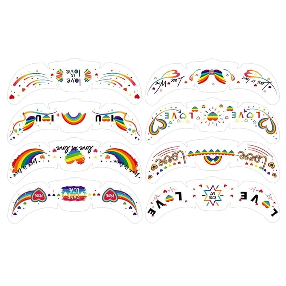 Freckles Rainbow Pride, 8 Sheets Waterproof Festival Makeup Decals, Freckles Makeup Patches for Face Rave Accessories