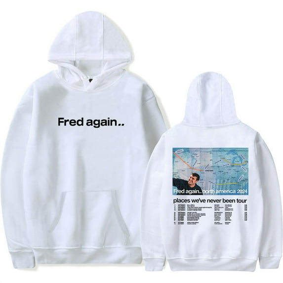 Fred Again Places We've Never Been Tour 2024 Hoodie Casual Longsleeve Hip Hop Sweatshirt