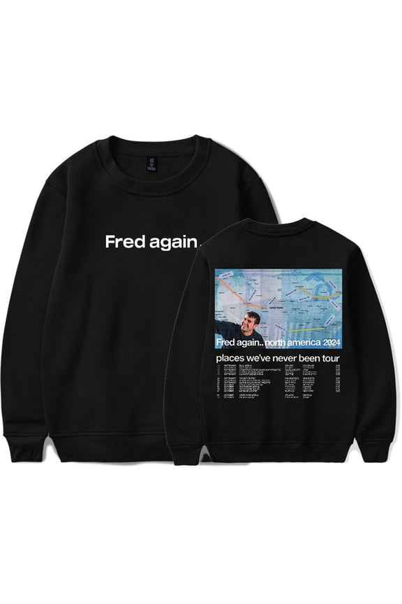 Fred Again Places We've Never Been Tour 2024 Sweatshirt Hip Hop Crewneck Fashion Tops
