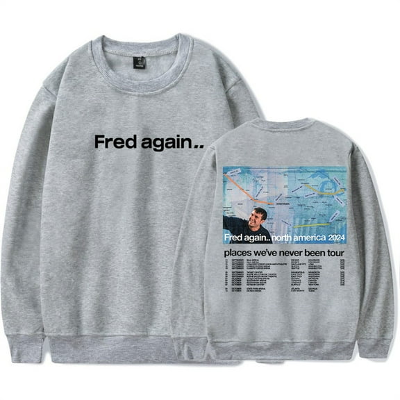 Fred Again Places We've Never Been Tour 2024 Sweatshirt Hip Hop Crewneck Fashion Tops