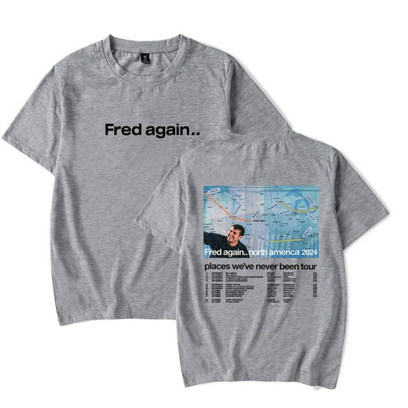 Fred Again Places We've Never Been Tour 2024 T-shirt Men Women Streetwear Short Sleeve