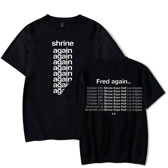 Fred Again Shrine Again T-shirt Unisex Short Sleeve Fashion Crewneck Tee Hip Hop Shirt