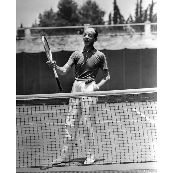 Fred Astaire Holding Tennis Racket Photo Print (8 x 10)