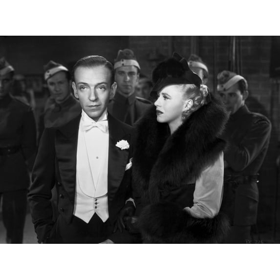 Fred Astaire and Ginger Rogers Excerpt from Film in Black and White Photo Print (24 x 30)
