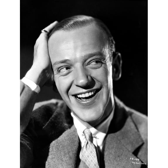 Fred Astaire laughing with Hand on Head in Black and White Photo Print (8 x 10)