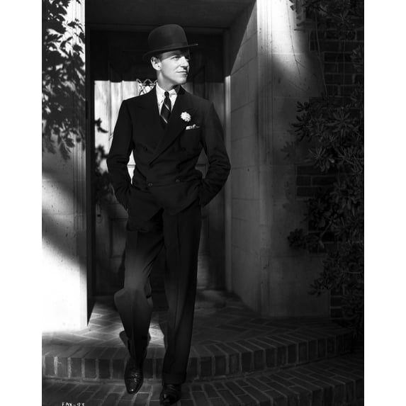 Fred Astaire on Stairs in Black Suit and Tie Photo Print (24 x 30)