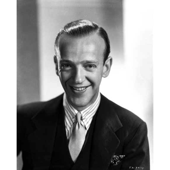 Fred Astaire smiling in Formal Attire with Gray Background Photo Print (24 x 30)