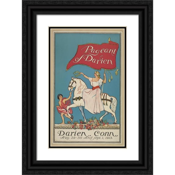 Fred Dana Marsh 11x14 Black Ornate Wood Framed Double Matted Museum Art Print Titled: Pageant of Darien (1913)