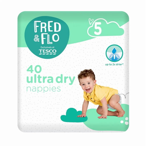 Fred & Flo Ultra Dry Size 5 Nappies / Diapers 40 per Pack