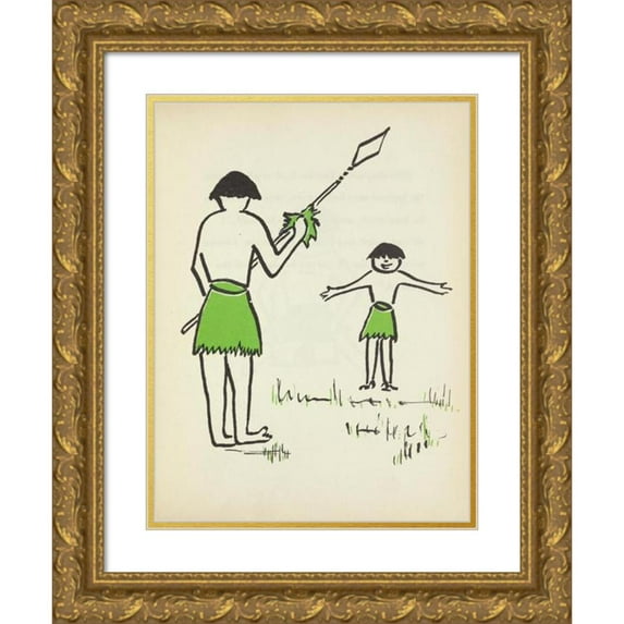 Fred Ketchum 19x24 Gold Ornate Framed and Double Matted Museum Art Print Titled - Stick-In-The-Mud; a Tale of a Village, a Custom, and a Little Boy Pl7 (1953)
