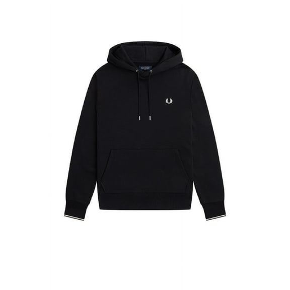 Fred Perry Male Cotton/Polyester Blend Hoodie Black Sizes standard XXXS-7XL