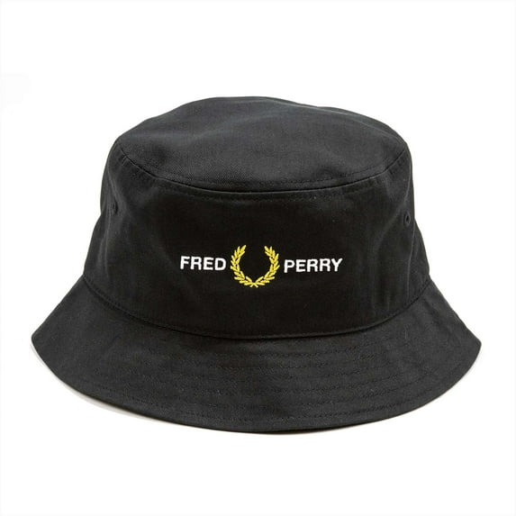 Fred Perry Men's Graphic Bucket Hat, Black,S - US
