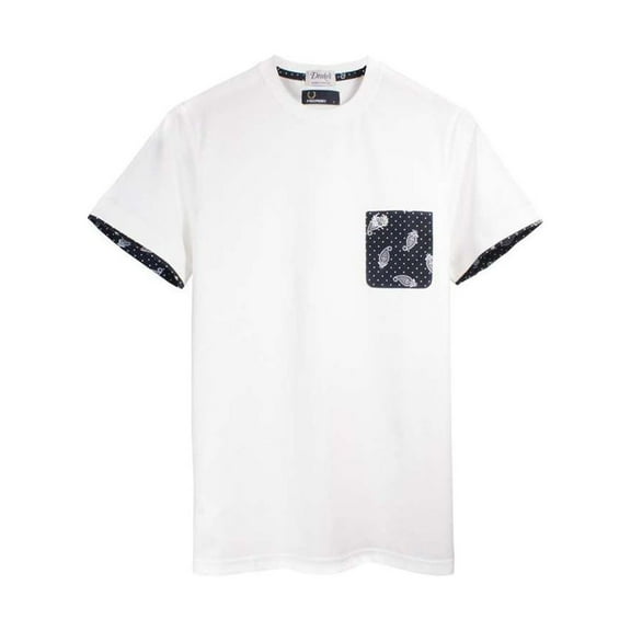 Fred Perry Men's Handkerchief Pocket T-shirt, Snow White,XXL - US