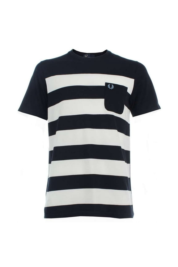 Men's Pique Striped T-shirt, Navy \ White,XS - US