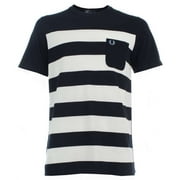 Fred Perry Men's Pique Striped T-shirt, Navy \ White,XXL - US