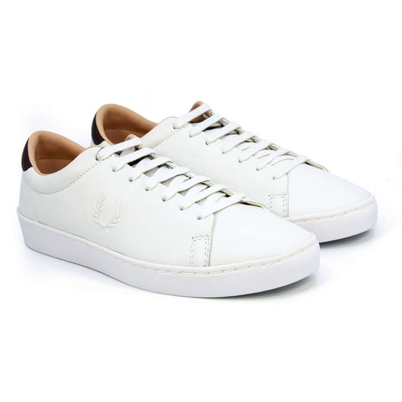Fred Perry Men's Spencer Leather Casual Sneaker, Porcelain,8 M US