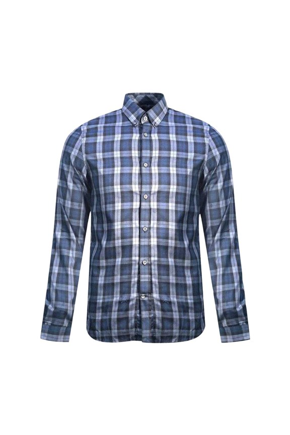 Mens Checked Long-Sleeved Shirt