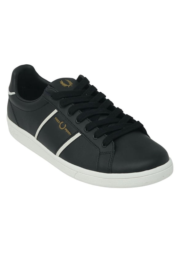 Mens Debossed Leather Logo Sneakers