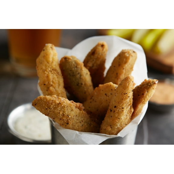 Fred's Garlic & Onion Breaded Pickle Spears - 4/4 lb Bags