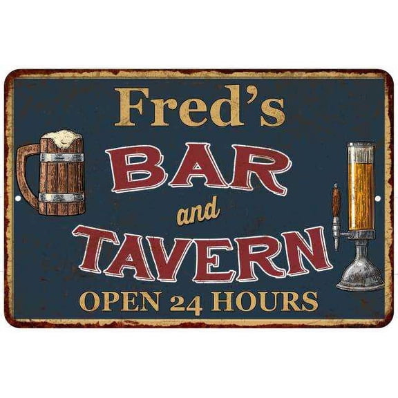 Fred's Green Bar & Tavern Rustic Sign Decor 8x12 208120047152
