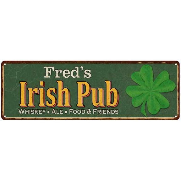 Fred's Irish Pub Sign Bar Man Cave 6x18 206180010059