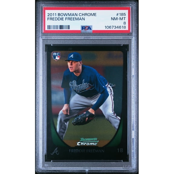 Freddie Freeman 2011 Bowman Chrome Baseball Rookie Card #185 Graded PSA 8 Cert #106734618
