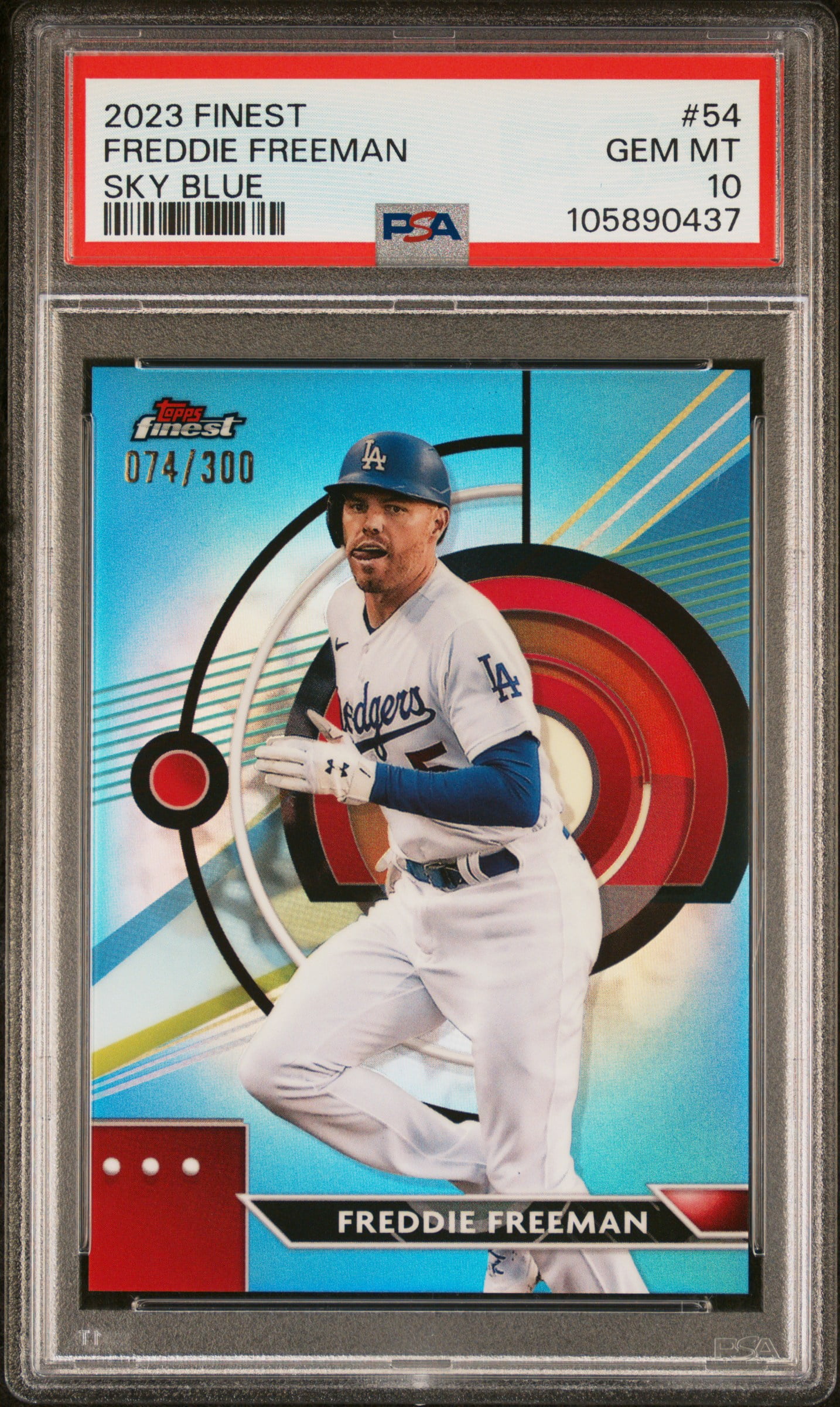 Freddie Freeman 2023 Topps Finest Sky Blue Baseball Card #54