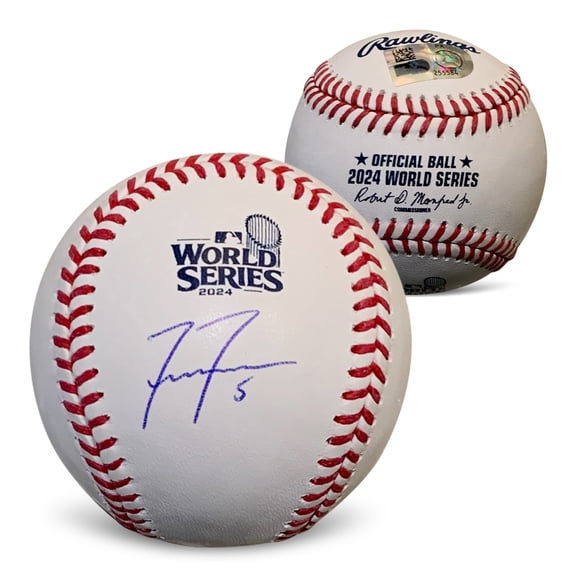 Freddie Freeman Autographed 2024 World Series Signed Baseball MLB Hologram COA With UV Display Case