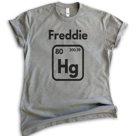 Freddie Hg Shirt, Unisex Women's Men's Shirt, Science Shirt, Music Rock 'n Roll Shirt, Mercury Shirt, Dark Heather Gray, Medium