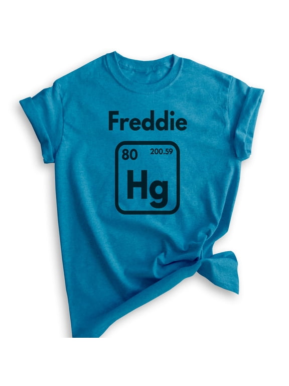 Freddie Hg Shirt, Unisex Women's Men's Shirt, Science Shirt, Music Rock 'n Roll Shirt, Mercury Shirt, Heather Blue, XX-Large