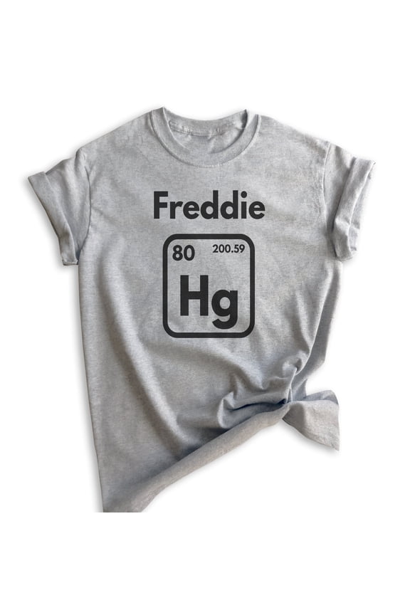Freddie Hg Shirt, Unisex Women's Men's Shirt, Science Shirt, Music Rock 'n Roll Shirt, Mercury Shirt, Heather Gray, Medium
