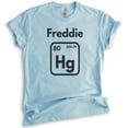 thumbnail image 1 of Freddie Hg Shirt, Unisex Women's Men's Shirt, Science Shirt, Music Rock 'n Roll Shirt, Mercury Shirt, Heather Light Blue, X-Small, 1 of 6