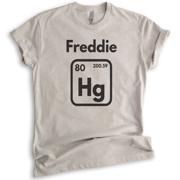 Freddie Hg Shirt, Unisex Women's Men's Shirt, Science Shirt, Music Rock 'n Roll Shirt, Mercury Shirt, Light Silk Gray, Medium