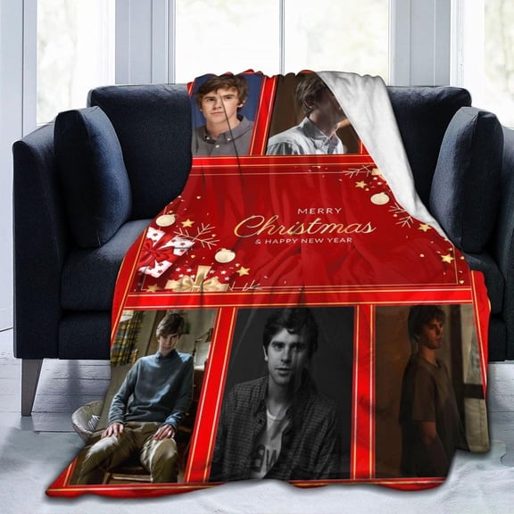 Freddie Highmore Fleece Blanket for Couch - Chrismas Throw Blanket Lightweight Freddie Highmore Merch Super Soft Cozy Luxury Bed Blanket Microfiber and Throws for Sofa