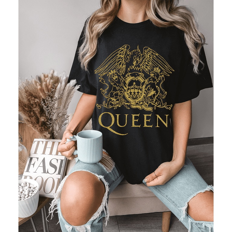 Freddie Mercury BLACK Shirt Queen Band T Shirt Rock Band 80S Nostalgia Vintage Queen Tshirt Queen Band Shirt Walmart