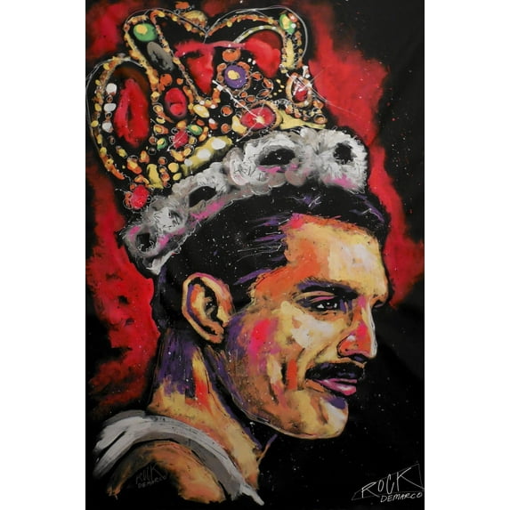Art.com Freddie Mercury Painting 002 Giclee Print by Rock Demarco, 16" x 24"