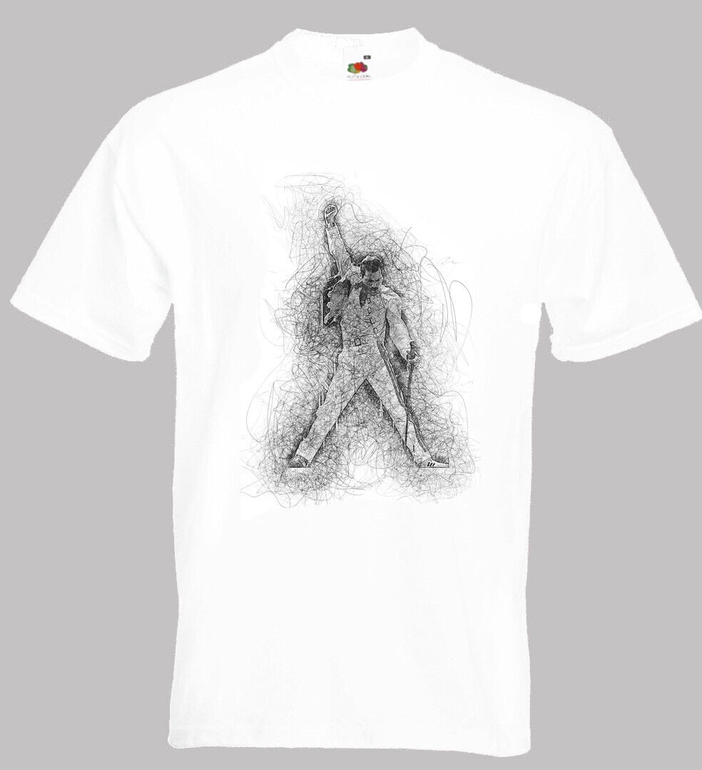 Freddie Mercury Scribble T Shirt Queen Brian May John Deacon Roger