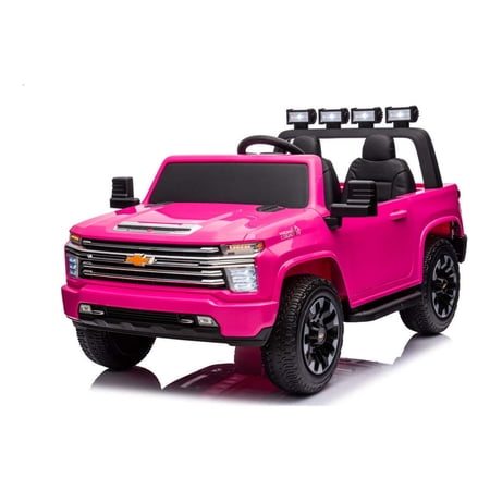 Freddo Ride On Truck 2 Seater Chevrolet Silverado 24V Powered Vehicle for Kids-Color:Pink
