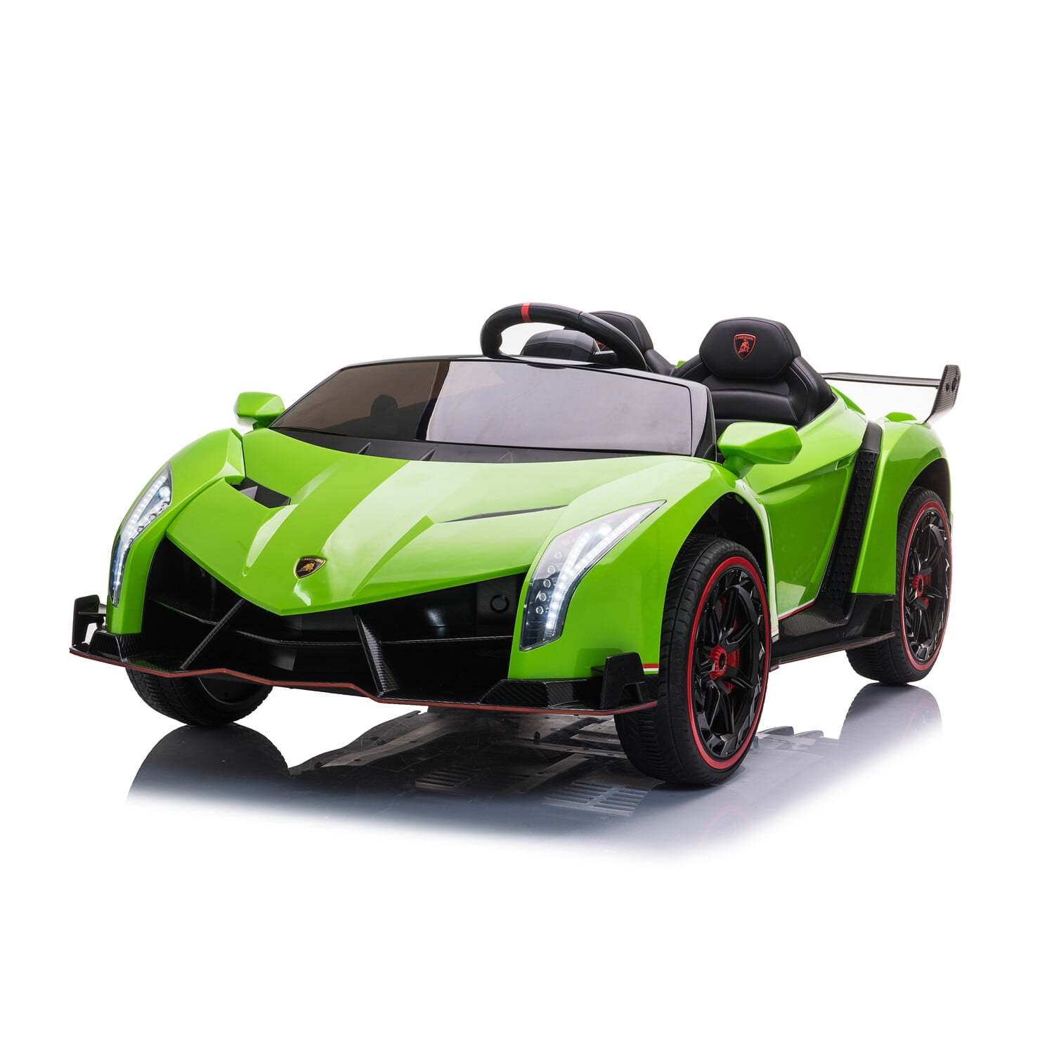 Lime Green 24V Lamborghini Veneno Ride-On Car with EVA Tires