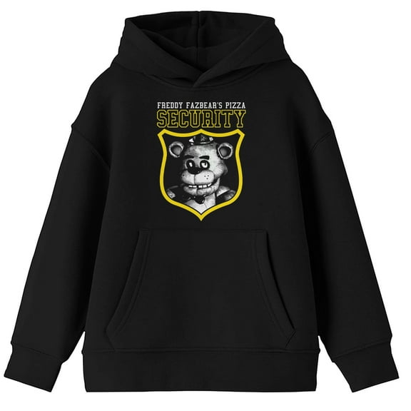 Freddy Fazbear Pizza Security Youth Boys Black Hooded Sweatshirt-M
