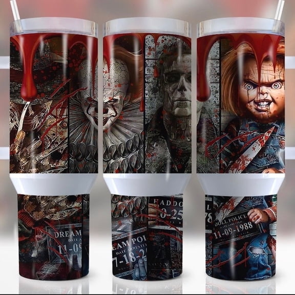 Freddy IT Pennywise horror movies Chucky Personalised 40oz Tumbler