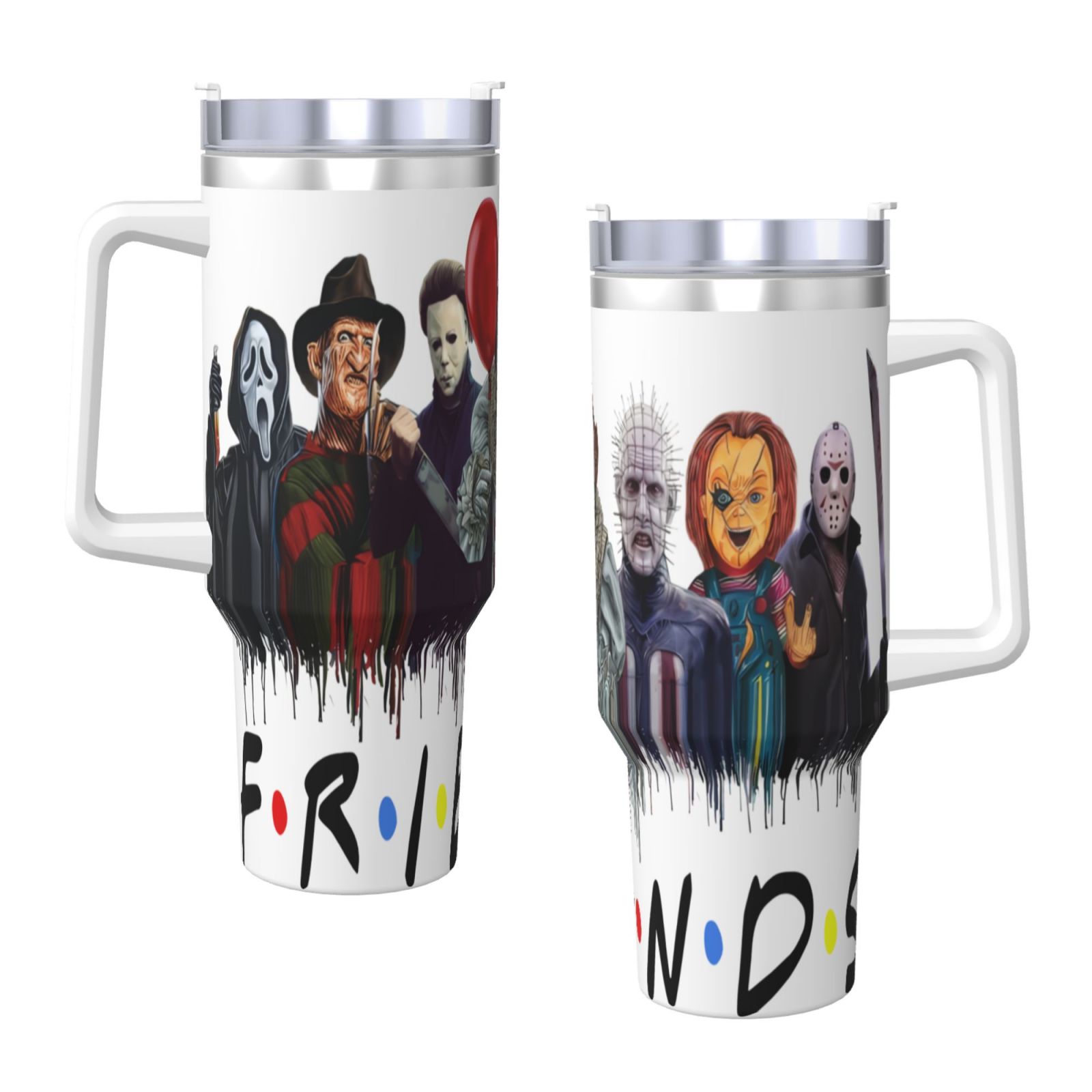 Freddy Krueger 40 Oz Tumbler With Handle And Straw Double Wall