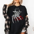 thumbnail image 1 of Freddy Krueger Graphic Tee Black Shirt Horror Movie Apparel Nightmare on Elm Street T-Shirt for Men Women Spooky Season Gift, 1 of 5