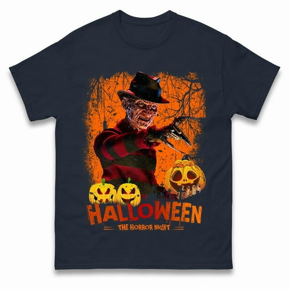 Freddy Krueger Halloween The Horror Night T Shirt,Navy Color,Size L