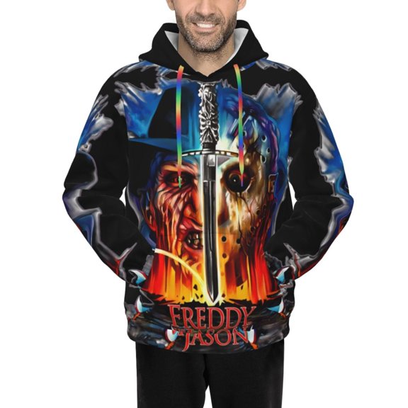 Freddy Krueger Men's Hoodie Novelty Pattern Adult Hooded Sweatshirts Casual Unisex Pullover for Women Youth