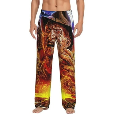 Freddy Krueger Pajama Pants for Men, Super Soft All over Print Lounge Pants Sleepwear Bottom with Pockets Drawstring