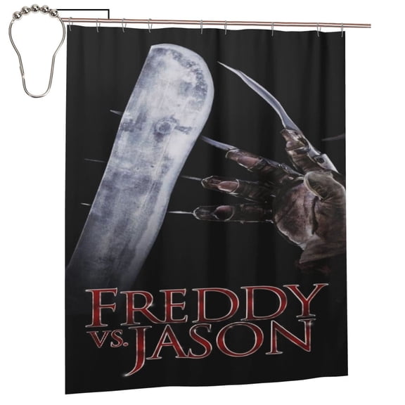 Freddy Krueger Shower Curtain, Waterproof Washable Decorative Shower Curtain for Bathroom Bathtub, Bath Accessories Decor Set with 12 Hooks 60x72Inch Iron