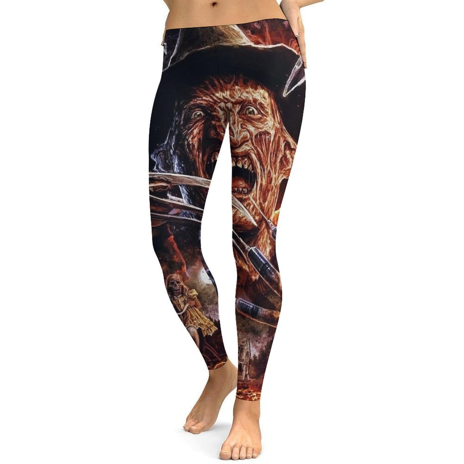 Freddy Krueger Yoga Pants High Waisted Stretch Workout Leggings Running Tummy Control Pants for Women 2XL Walmart