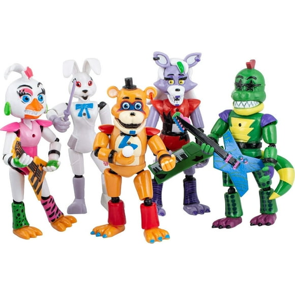 Five Nights at Freddys Action Figure Set Robot Animal Figures Set of 5 Collectible Action Toys with Instruments